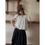Áo chấm bi cổ sen dáng bí LinhTây.Clothing -A10