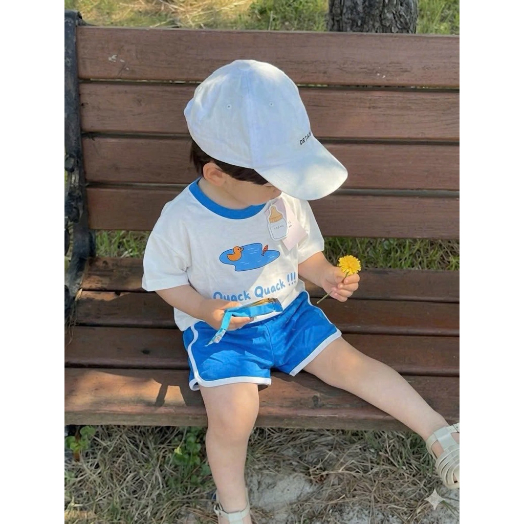 Bộ cộc tay “Chiu” Cotton Cho Bé Trai Bé Gái - Set Đồ Bộ Mùa Hè Cho Bé Họa Tiết Quack Quack / Hoạt Hình Siêu Đáng Yêu