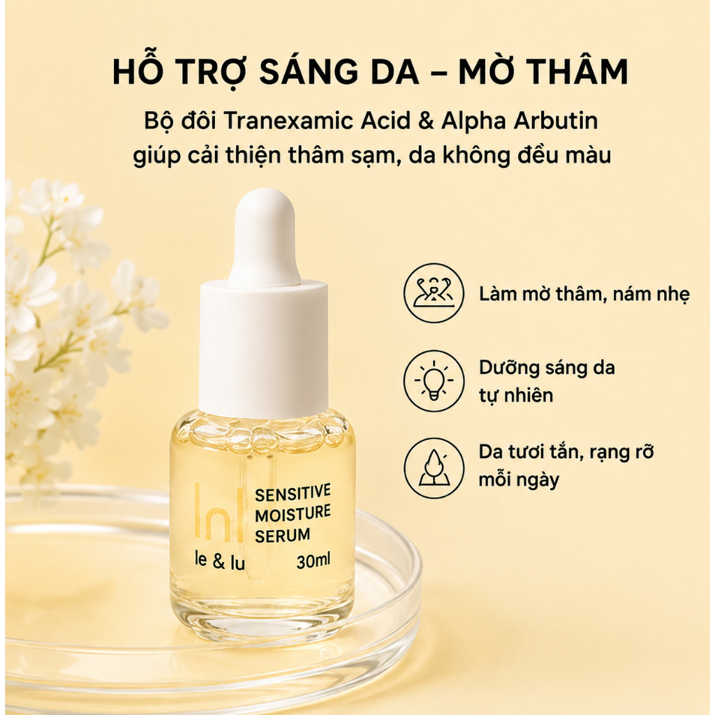 Serum Dưỡng Ẩm Dịu Nhẹ Cho Da Khô & Da Nhạy Cảm Sensitive Moisture Serum Le&Lu 30ml