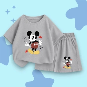 sét bô quần áo côc tay in hình MICKEY cho các bé gái 10-53 kg