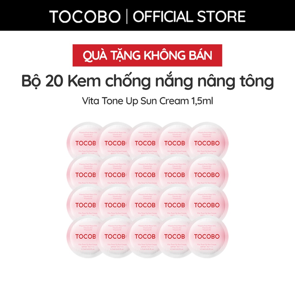 [Quà tặng không bán] Kem chống nắng nâng tone Tocobo Vita Tone Up SPF50+ PA++++ 1.5ml x 20 miếng