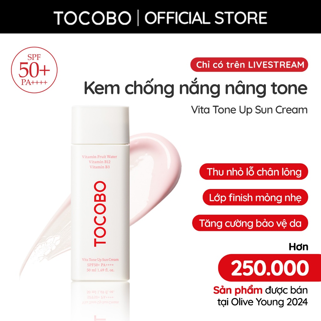 [KOL] Kem chống nắng nâng tone Tocobo Vita Tone Up SPF50+ PA++++ 50ml