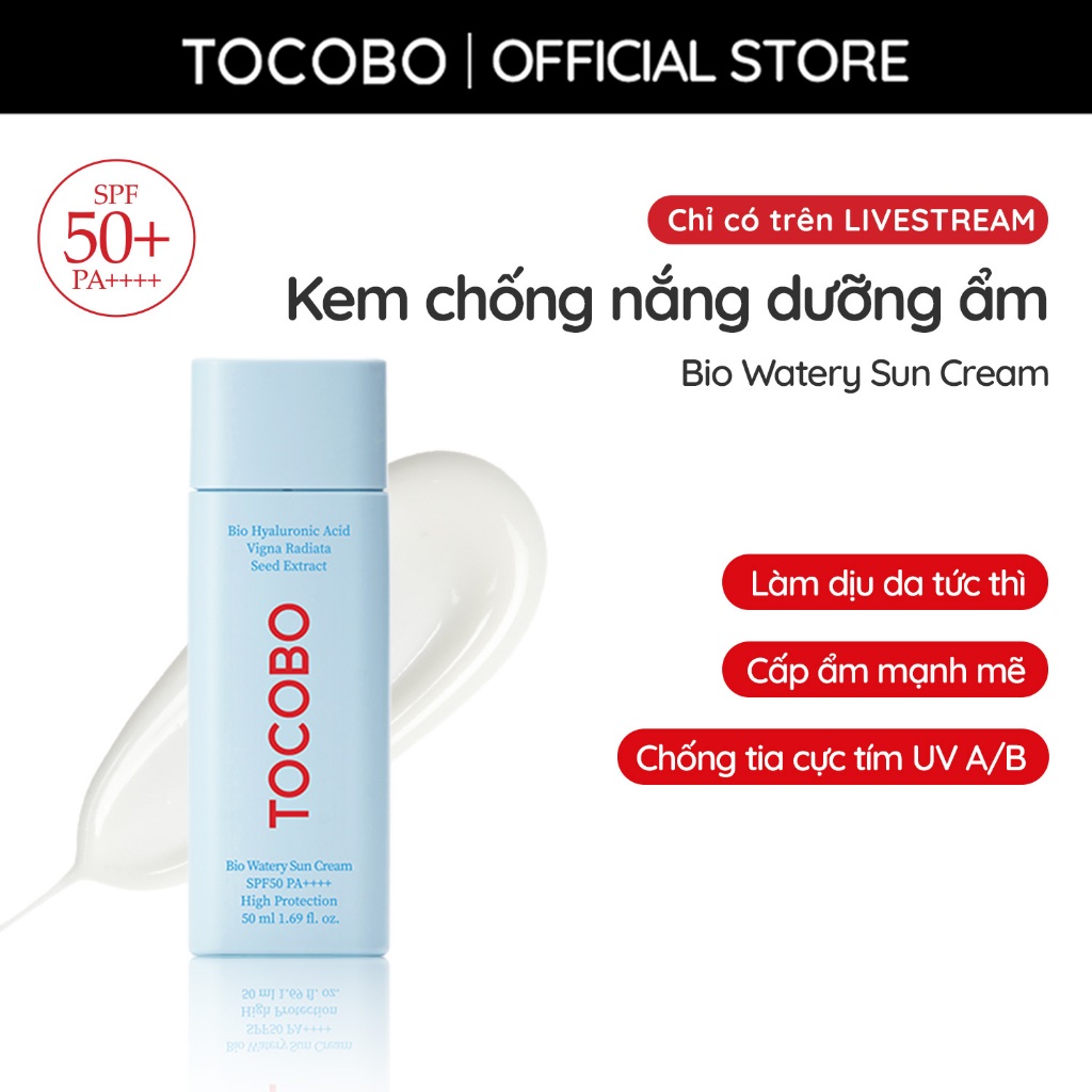 [KOL] Kem chống nắng dưỡng ẩm Tocobo Bio Watery Sun Cream SPF50 PA++++ 50ml