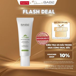 Kem Dưỡng Ẩm, Làm Dịu Cho Da Dầu Mụn BABE Stop AKN Mattifying Moisturiser 50ml