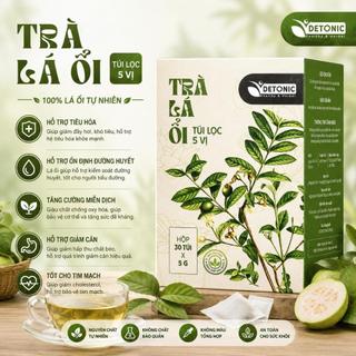 Trà lá ổi DETONIC hỗ trợ tiêu hoá, giảm cân, ngăn ngừa mỡ máu, tiểu đường gout, giúp cân bằng vóc dáng thon gọn