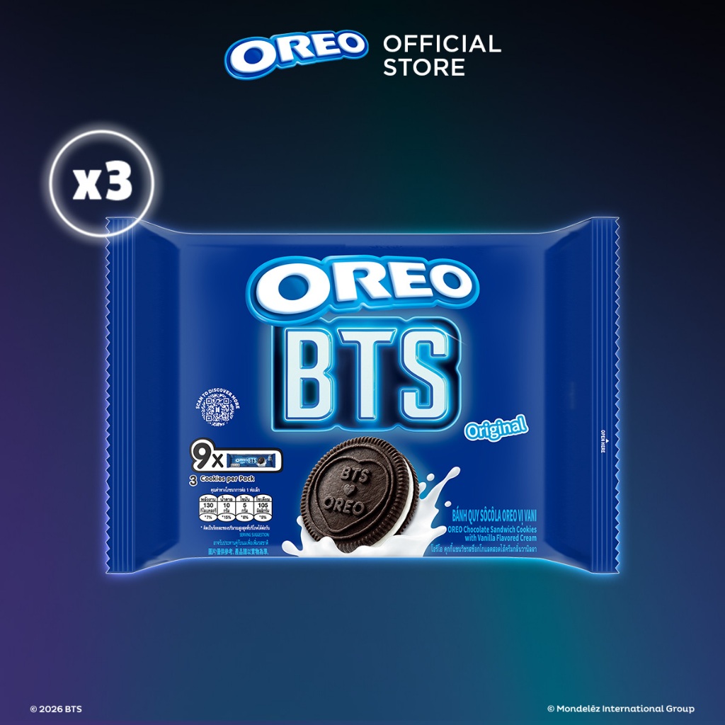 OREO BTS Bánh Quy Sôcôla Vị Vani 236,25g (Combo 3) | Shopee Việt Nam