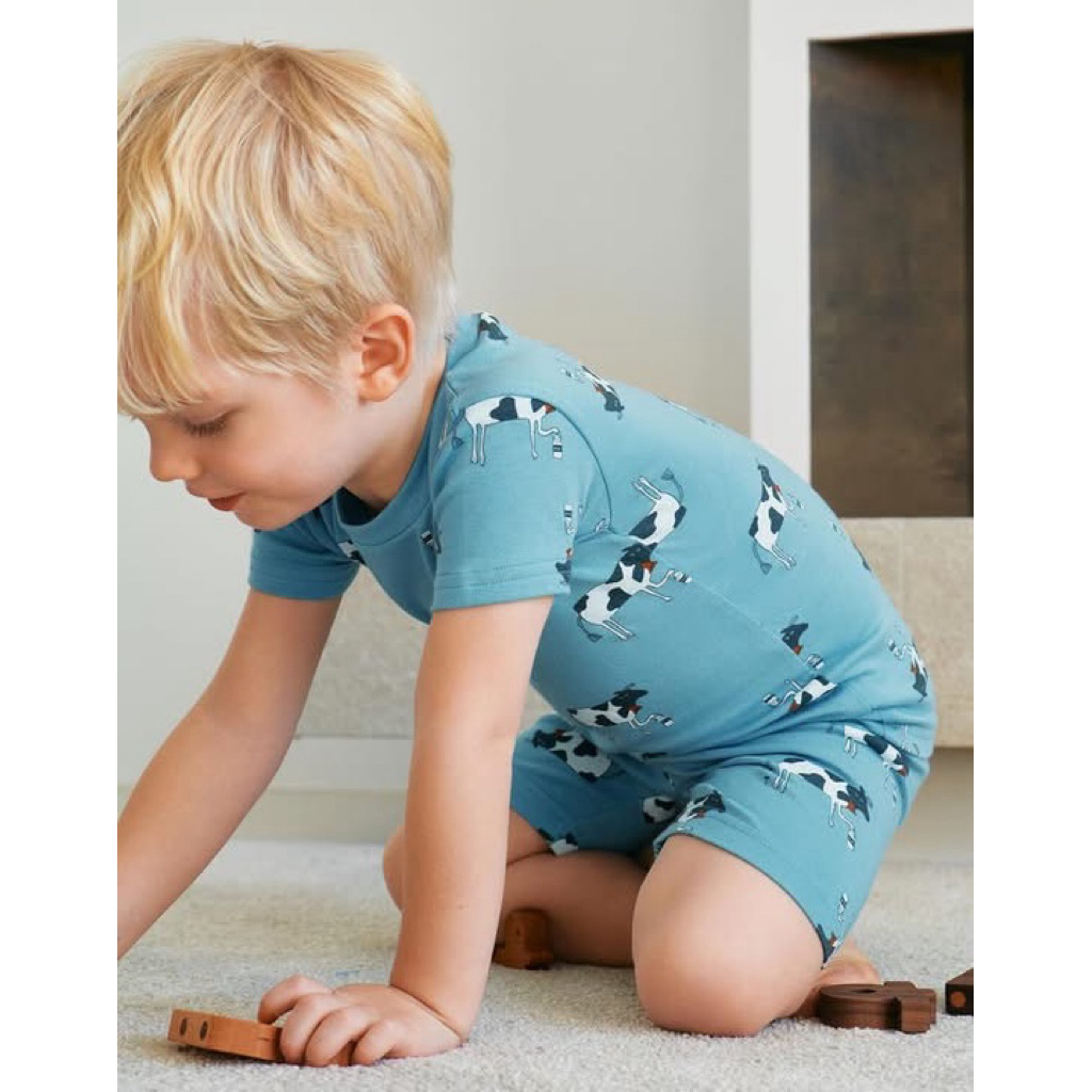 Bộ Moimoln Mỹ chất cotton modal chất mềm mát( Hàng dư xịn) hoạ tiết chú bò sữa cưng lắm