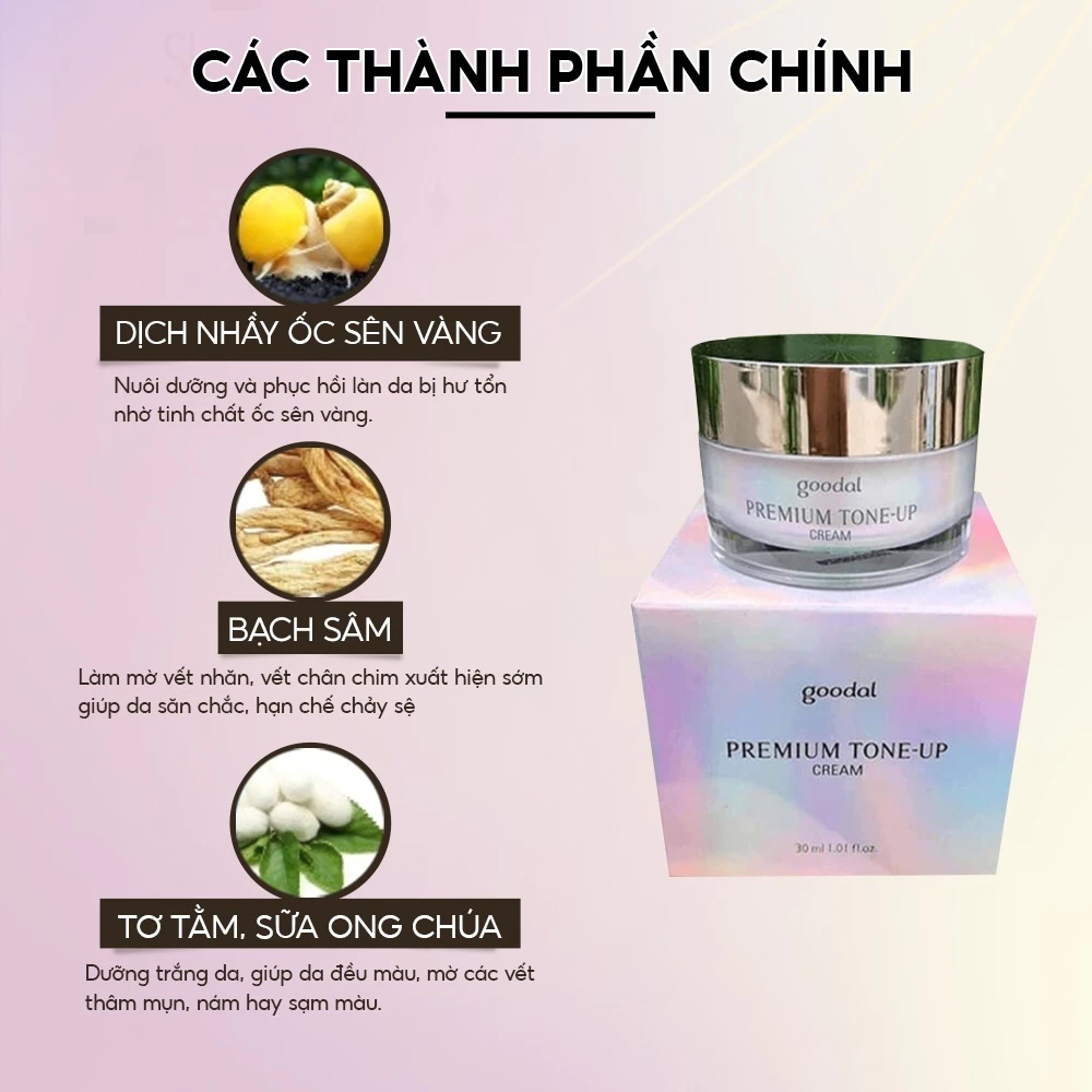 Kem Dưỡng Ốc Sên Goodal Premium Tone Up Cream Giảm Nếp Nhăn Và Dưỡng Da Chuyên Sâu - Ever Queen