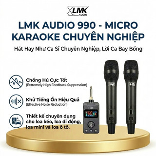Micro Karaoke LMK 990 Không Dây, Sài Trên Xe Ôtô, Loa Kéo, Amply, Dàn Karaoke Gia Đình, Loa Bluetooth Mini, Âm Thanh Hay