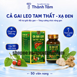 Viên uống CÀ GAI LEO TAM THẤT XẠ ĐEN 50V thanh nhiệt, thải độc, mát gan, tăng cường chức năng