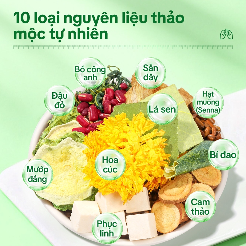 Tong Ren Tang Trà Thảo Mộc Phổi – Hỗ Trợ Làm Dịu Cổ Họng, Giảm Đờm, Thanh Phế, Dễ Thở