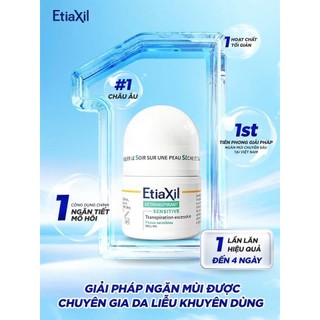 (Hỏa tốc HCM) Lăn Khử Mùi EtiaXil Nhãn Xanh Cho Da Nhạy Cảm 15ml