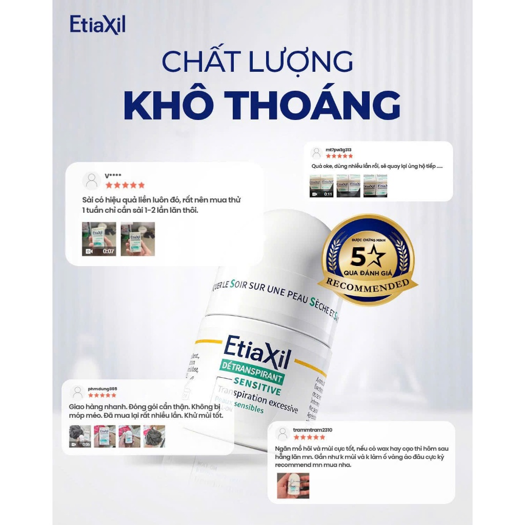 Lăn khử mùi Etiaxil dành cho da nhạy cảm (nhãn xanh) - Etiaxil Détranspirant Sensitive
