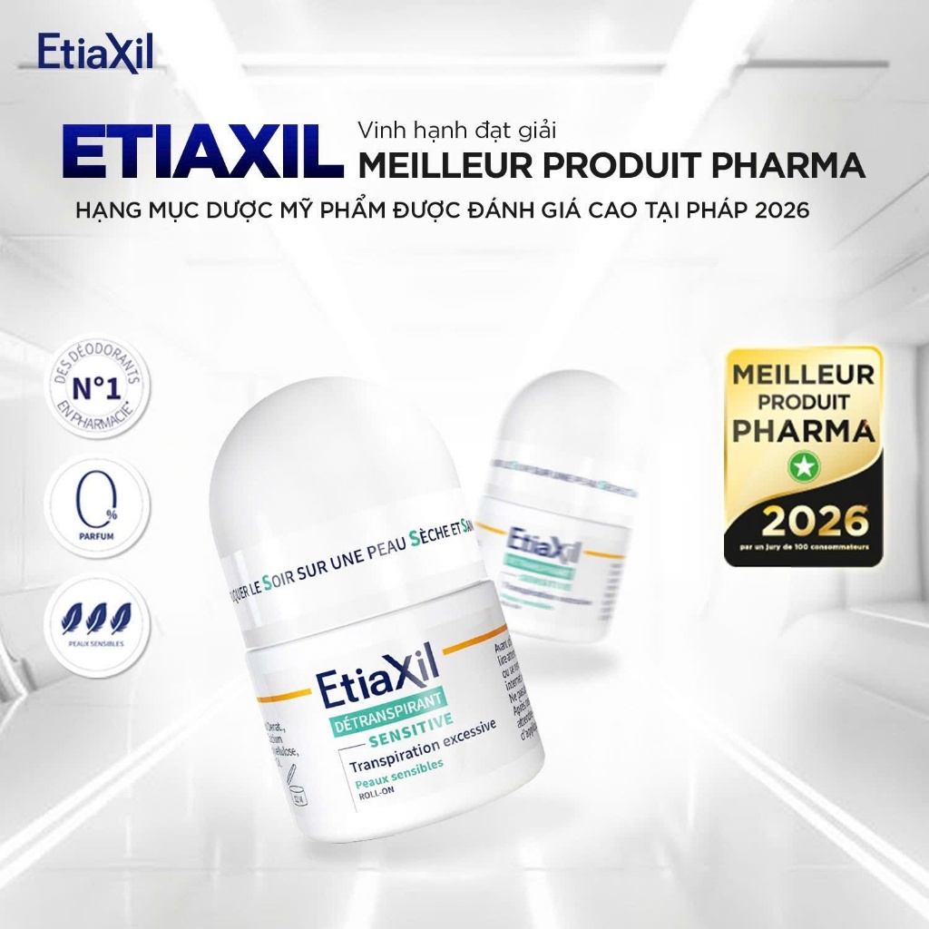 Lăn khử mùi Etiaxil dành cho da nhạy cảm (nhãn xanh) - Etiaxil Détranspirant Sensitive