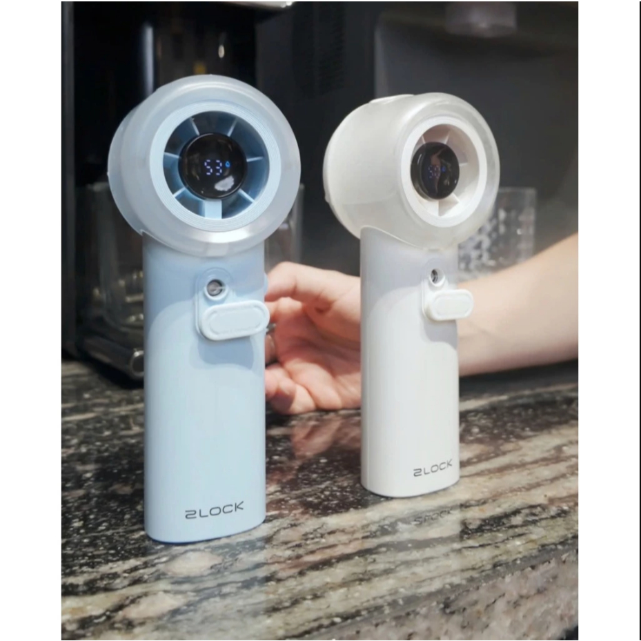Quạt Cầm Tay Phun Sương 2LOCK Handheld Mist Fan 4000mAh | 100 Cấp Độ Gió| Động Cơ DC Không Chổi Than