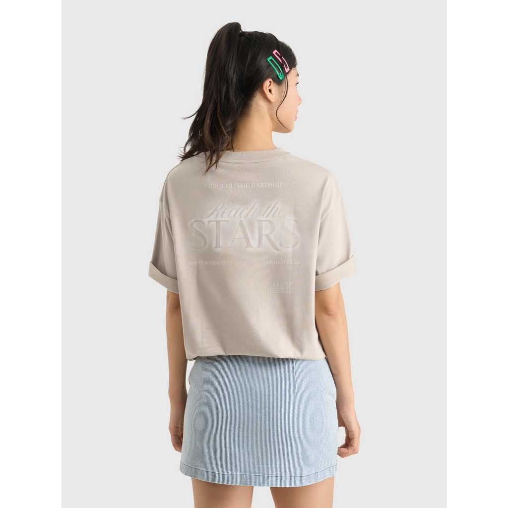 Áo phông unisex người lớn CANIFA áo thun cộc tay form rộng chất cotton pha mềm mại bền 5TS26S008