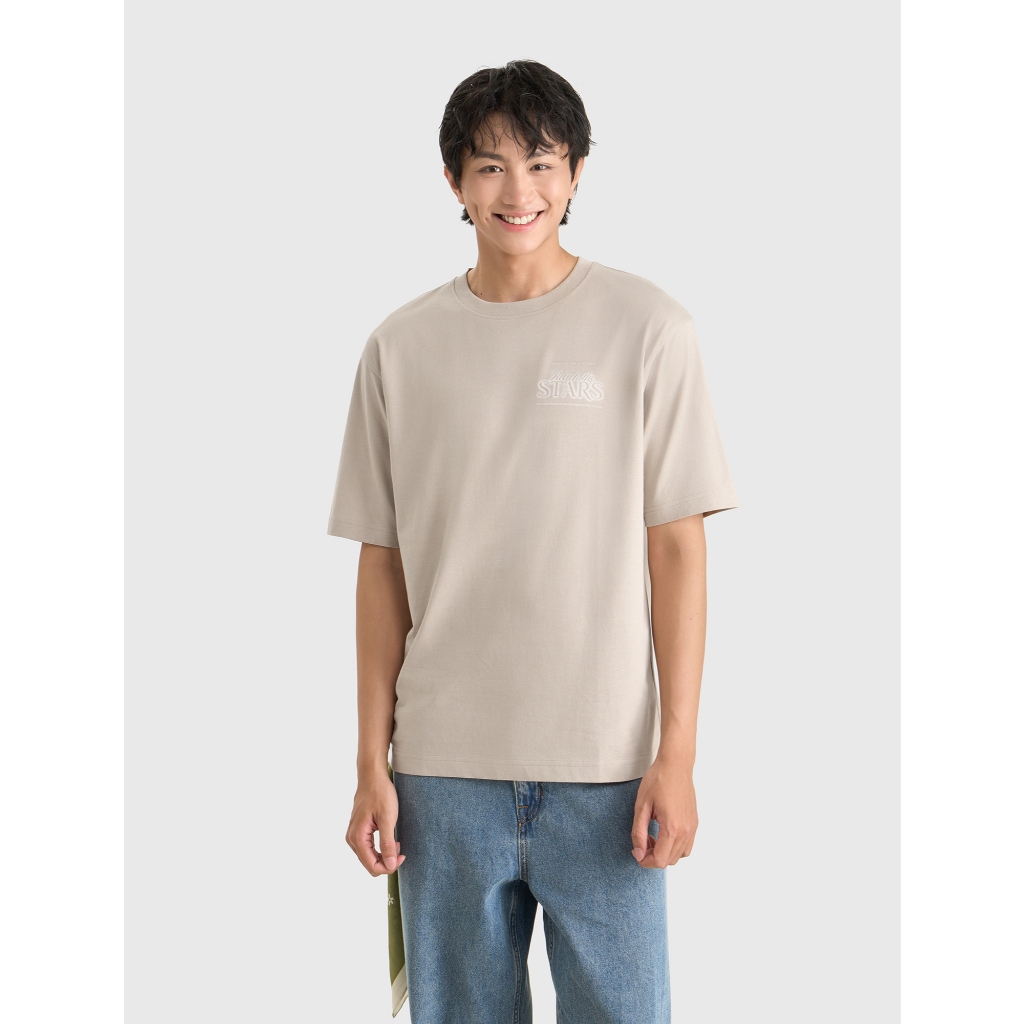 Áo phông unisex người lớn CANIFA áo thun cộc tay form rộng chất cotton pha mềm mại bền 5TS26S008