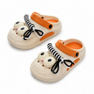 Sandal đi mưa mùa hè, đế dày, thoáng khí và thoải mái, trang trí mắt to dễ thương với dây thắt nút