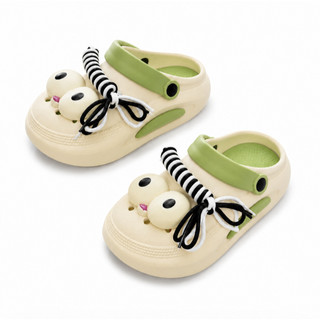 Sandal đi mưa mùa hè, đế dày, thoáng khí và thoải mái, trang trí mắt to dễ thương với dây thắt nút