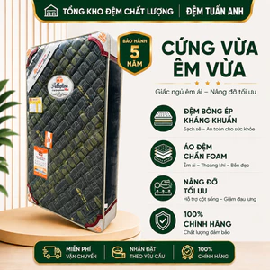 Đệm Bông Ép Tuấn Anh Adaptive Mix Cao Su Tổng Hợp 2 Mảnh Cứng Vừa Êm Vừa, Hỗ Trợ Cột Sống