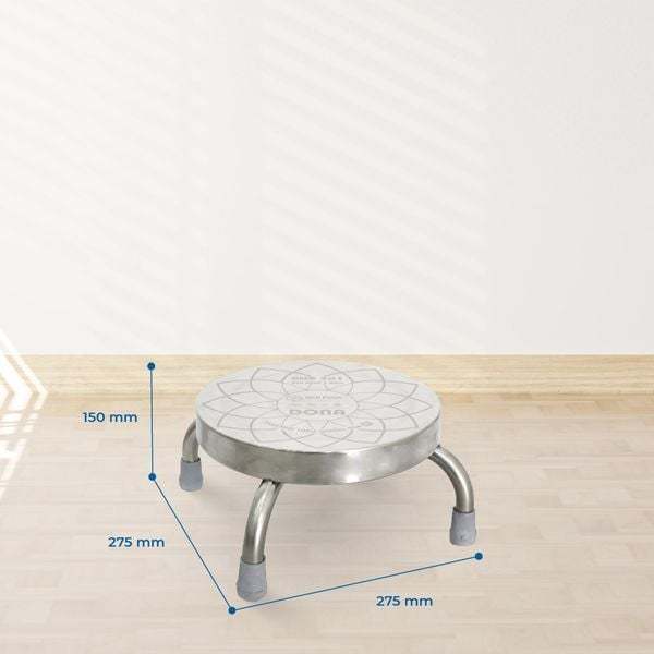 [HỎA TỐC] Ghế đẩu inox mini QUI PHÚC, inox sáng bóng, chắc chắn, tiện lợi, chống trượt, ghế ngồi xổm