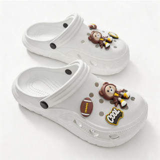 Sandal đi mưa mùa hè, đế dày, thoáng khí và thoải mái, trang trí gấu nhỏ dễ thương