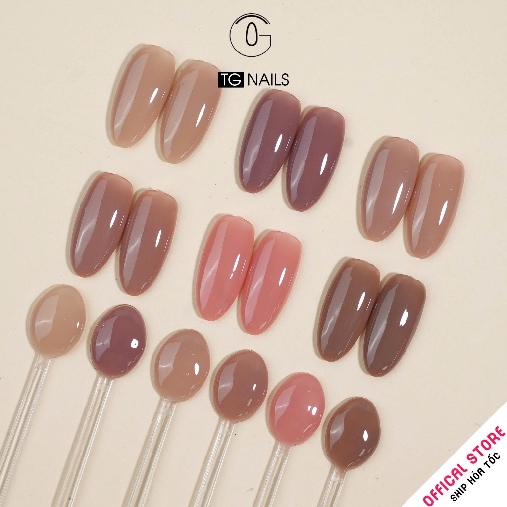 Set sơn gel 6 màu thạch đục tone Nâu thương hiệu TG