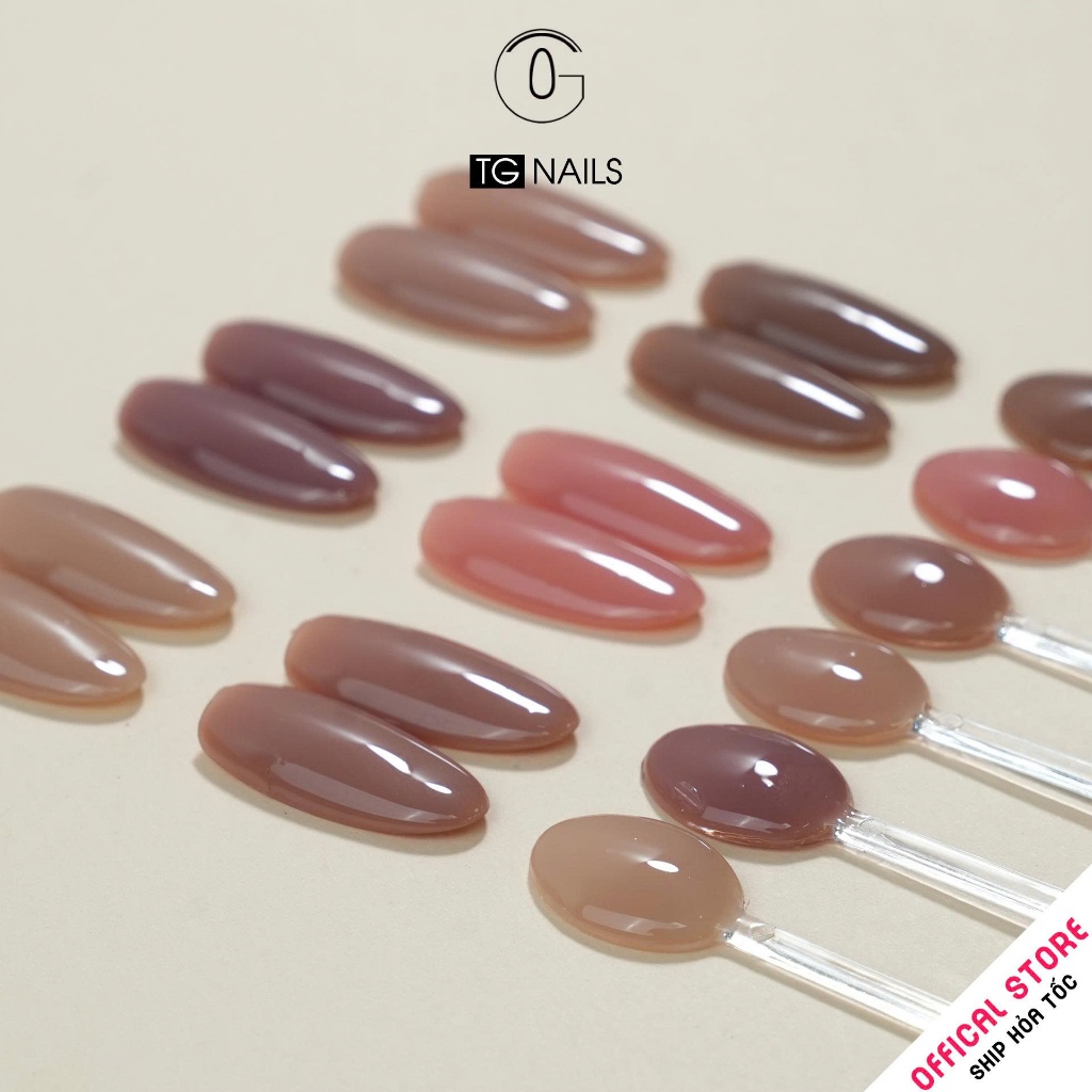 Set sơn gel 6 màu thạch đục tone Nâu thương hiệu TG