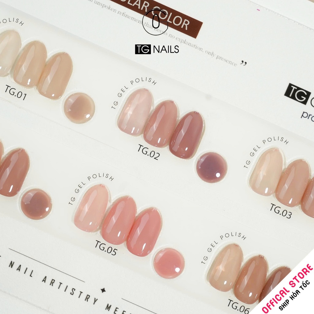 Set sơn gel 6 màu thạch đục tone Nâu thương hiệu TG