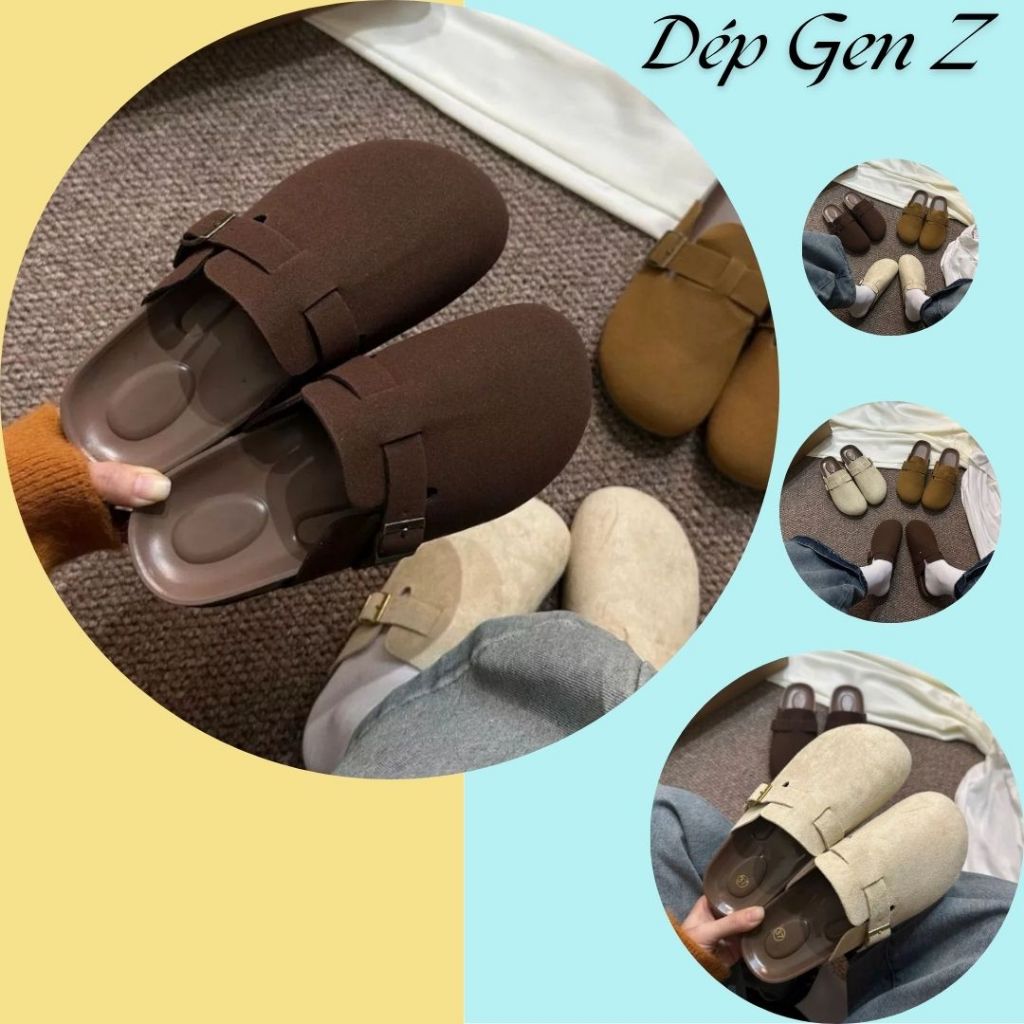 Sục Da Lộn Nữ, Sục Nữ Da Lộn Slip On Đế Cao Phong Cách Hàn Quốc N57 || Dép Gen Z