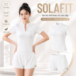 Set Đồ Tập  Gym Yoga Nữ - Áo Cộc Tay Thoáng Khí Kèm - Quần Short Giả Váy Sola 35