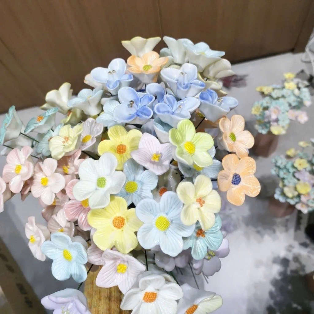Hoa Gốm Sứ Cảnh Đức Trấn Handmade – Hoa Vĩnh Cửu Trang Trí Bàn Làm Việc, Quà Tặng Tinh Tế Cho Nữ