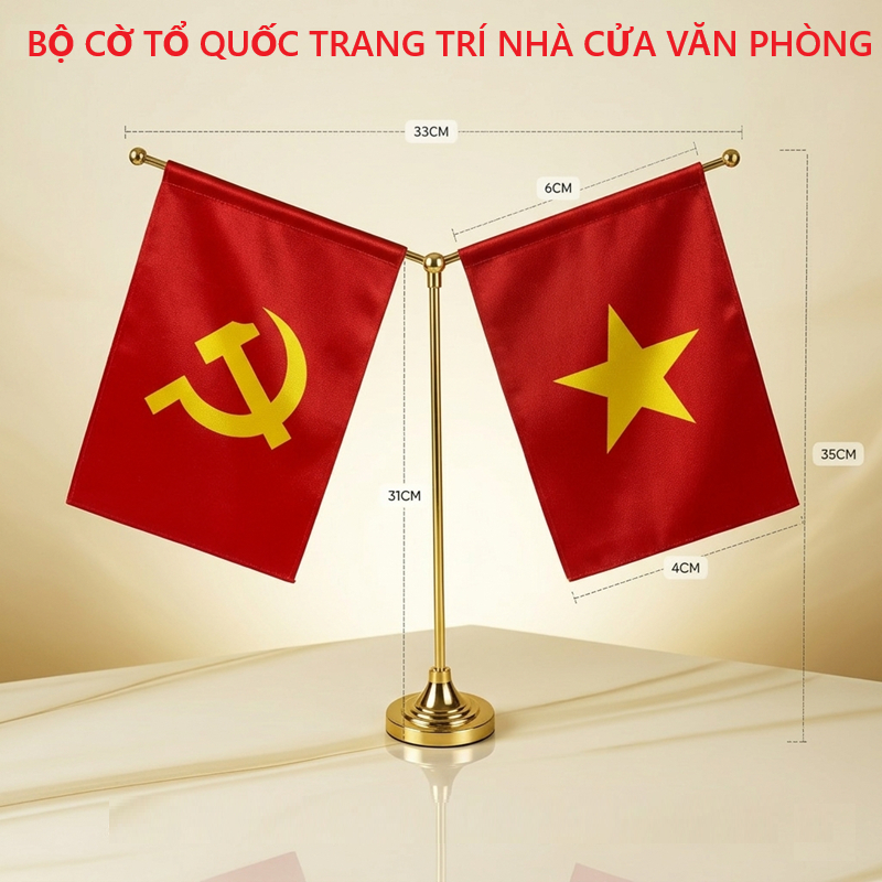 Cờ Tổ Quốc Và Cờ Đảng Trang Trí Xe Ô tô Văn Phòng Nhà Cửa cotoquoc