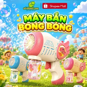 Súng Bắn Bong Bóng 20 Nòng Nhiều Mẫu Tặng 1 Chai Nước Xà Phòng Có Đèn Led Máy Bắn Bong Bóng Đồ Chơi Trẻ Em BỐ KHỦNG LONG