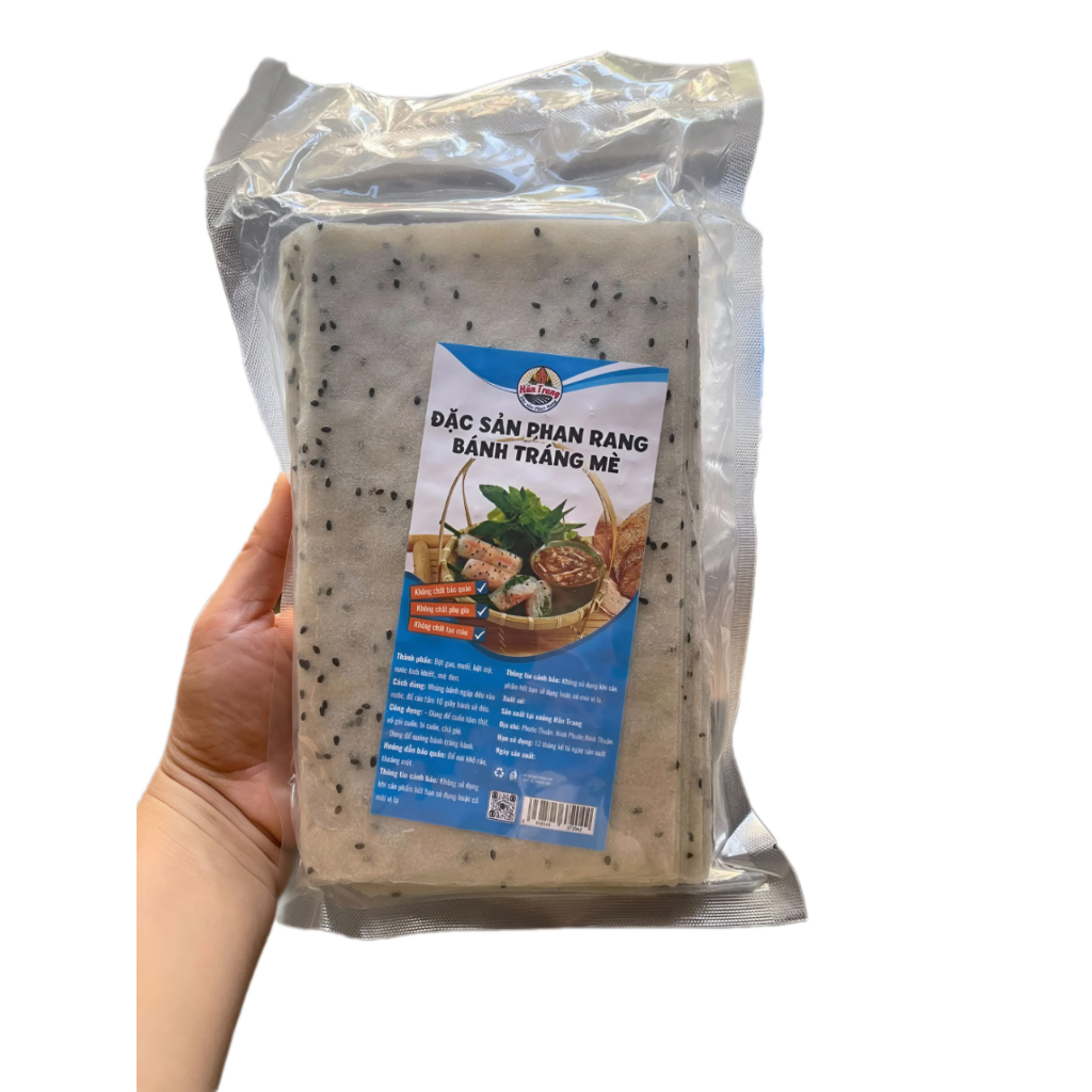 Bánh Tráng Nhúng Mè (Vừng) Đen Phan Rang/ Phơi Sương Khô - Tiện Lợi, Dễ Cuốn, Đảm Bảo VSATTP