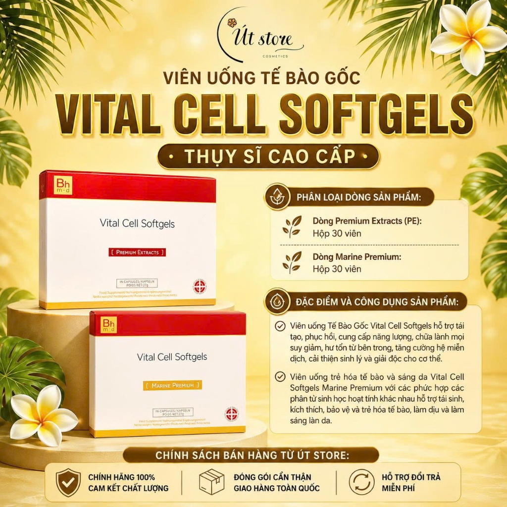 Viên Uống Tế Bào Gốc Vital Cell Softgels Thụy Sĩ Cao Cấp