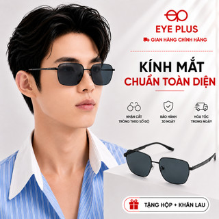 Kính Mát Phân Cực Polarized Eye Plus 524 Dáng Vuông Chống Chói UV400 Gọng Thép Thời Trang Unisex