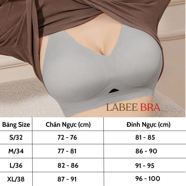 Áo Lót Bra Nữ Labee Bra Chất Su Không Gọng Mút Giọt Nước Nâng 3,5CM Thoáng Khí Không Lộ Viền -LB015A
