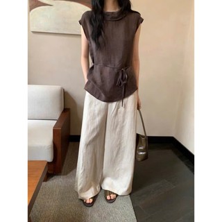 𝗘𝗹𝗹𝗲 𝗟𝗶𝗻𝗲𝗻- | LY LINEN| Áo Linen cổ đỗ kèm dây xinh