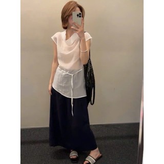 𝗘𝗹𝗹𝗲 𝗟𝗶𝗻𝗲𝗻- | LY LINEN| Áo Linen cổ đỗ kèm dây xinh