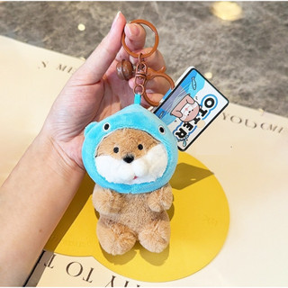 Móc Khóa Rái Cá Đội Mũ Bông Mềm Siêu Dễ Thương Treo Balô Túi Xách Chìa Khóa