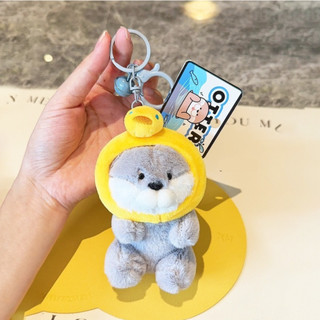 Móc Khóa Rái Cá Đội Mũ Bông Mềm Siêu Dễ Thương Treo Balô Túi Xách Chìa Khóa