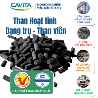 Than hoạt tính viên nén trụ Cavita - Dùng lọc Nước máy, Nước Giếng, Lọc Hồ Cá chính hãng (5kg)