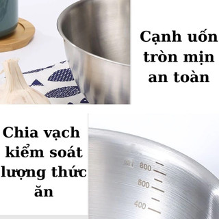 Set 3 Bát Trộn Bột,Thau Trộn Salad,Ướp Thịt,Tô Đựng Cơm Canh Inox Cao Cấp Có Vạch Chia Dung Tích