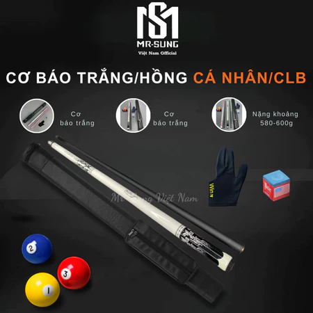 Cơ Bida Phủ Carbon Lỗ Preoai báo trắng - Mẫu Mới Sang Trọng - MR SUNG VIỆT NAM