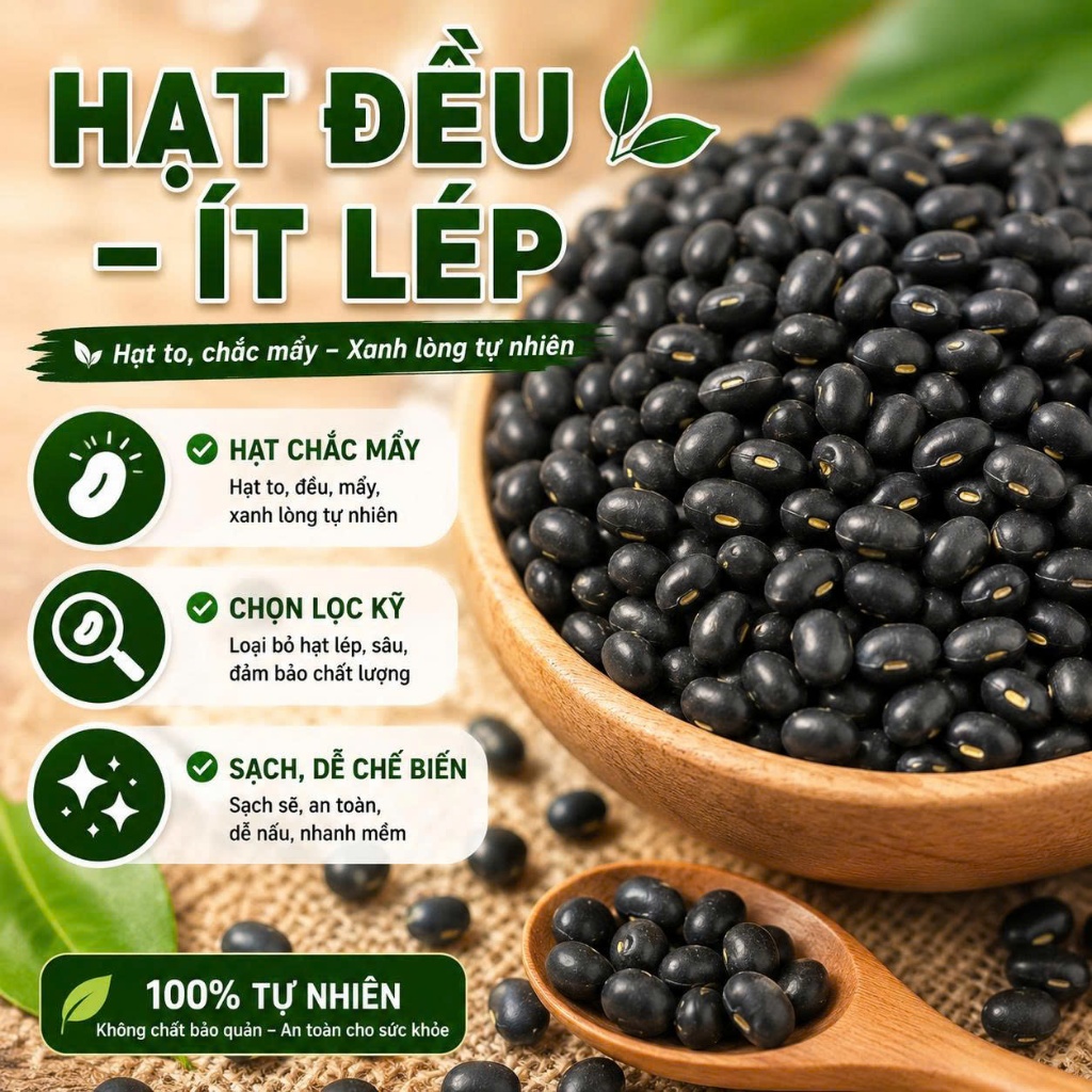 Đậu Đen Xanh Lòng Hạt Đều Sạch Tự Nhiên Nấu Chè Làm Sữa Hạt
