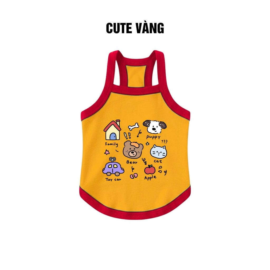 Áo 2 Dây Dành Cho Chó Mèo Mùa Hè từ 2-9kg In Hình Hoạt Hình Đủ Loại Chất Liệu Thoáng Mát Cáo Cấp