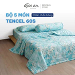 [ Set Chăn chần bông] Bộ chăn ga gối 5 món lụa Tencel 60s GIA AN HOME DECOR size 1m4x2m đến 2m2x2m nhiều hoạ tiết — ảnh 1