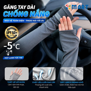 Găng tay chống nắng nam nữ xỏ ngón chống tia UV chất liệu co dãn 4 chiều thoáng mát thấm hút mồ hôi