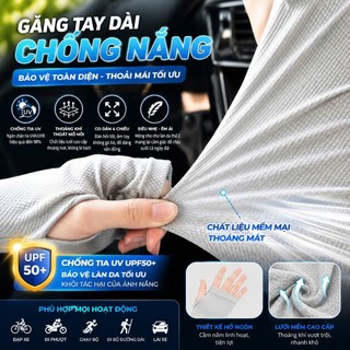 Găng tay chống nắng nam nữ xỏ ngón chống tia UV chất liệu co dãn 4 chiều thoáng mát thấm hút mồ hôi